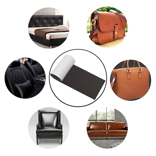 BSZHTECH Leather Repair Tape Self-Adhesive Leather Repair Patch for Couch Furniture Sofas Car Seats Advanced PU Vinyl Leather Repair Kit(Dark Coffee, 23.6 X 79 inch)