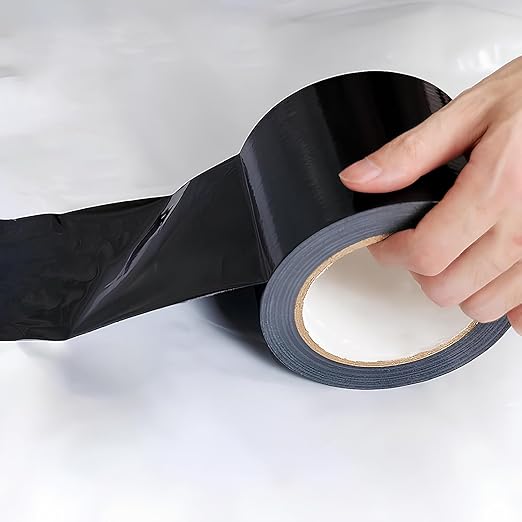 ELK Vapor Barrier Tape - 4” x 180ft - PE 7mm Polyethylene Seam Tape - Moisture Barrier Seam & Seal for Crawlspace Encapsulations or Waterproof Marine Tape - Black