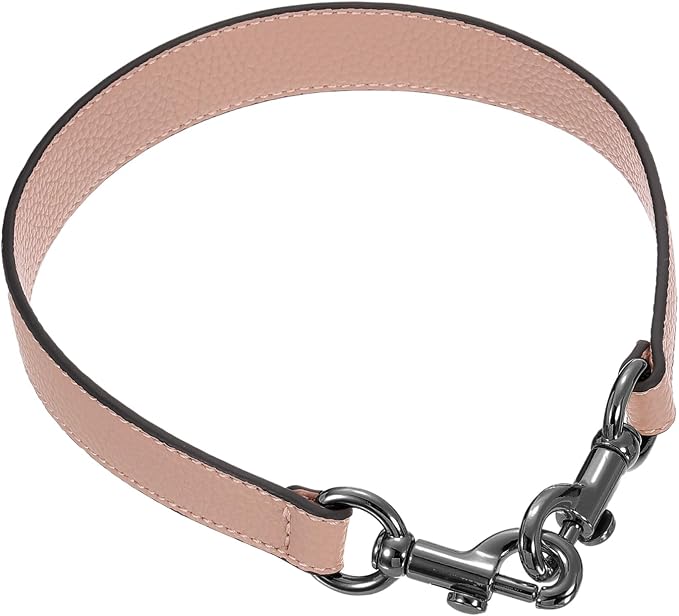 uxcell 19.29 Inch PU Leather Short Bag Strap with Clasp, Purse Handles Handbags Replacement Straps for Clutch Bag Underarm Bags, Pink, Grey Buckle