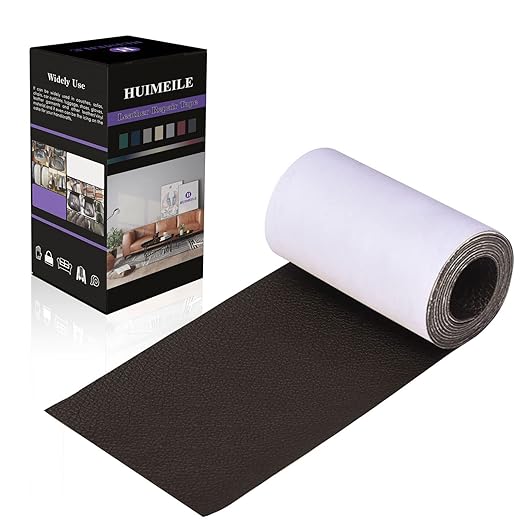 Leather Repair Patch Tape 4×60 inch Furniture Leather Strong Self Adhesive Tape for Sofas Couch Car Seats Cabinets Bags Anti Scratch Patches First Aid Patch Fixing Leather Black Brown