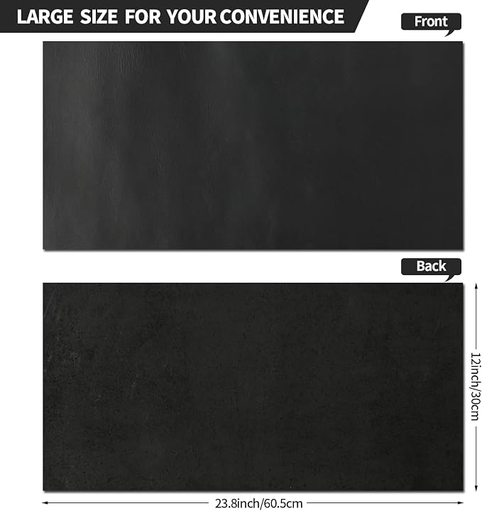 RingSun Genuine Leather Sheets for Leather Craft (2mm), Full Grain Leather for Tooling Craft Sewing(12''X24'', Black)