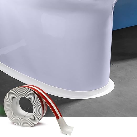 Caulk Tape for Bath and Kitchen, Self Adhesive Caulking Strip for Toilet Base, White Caulk Tape for Bottom of Toilet, Tub Surround, Kitchen Countertop