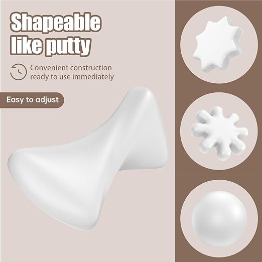 12 Pcs White Seal Putty,Waterproof Duct Seal Repair Sealing Clay & Moldable Silicone Putty,Ideal for Sealing Drain Connections, Wall Holes, and Air Conditioning Openings, Reliable and Efficient.