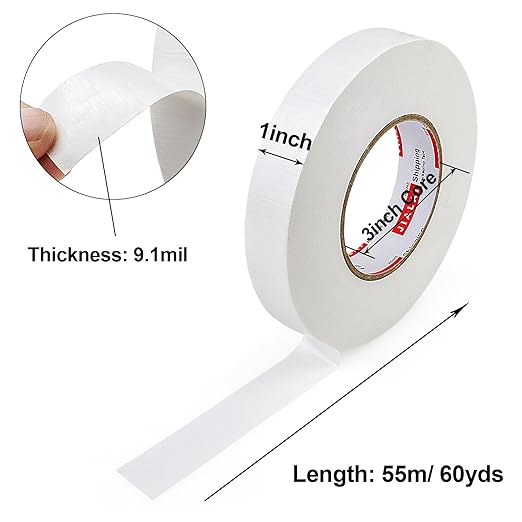 JIALAI HOME Industrial Grade White Duct Tape, 1 inch x 60 yds, HeavyDuty, Flexible, No Residue, All-Weather Waterproof Tape, UV Resistant for Crafts & Home Improvement