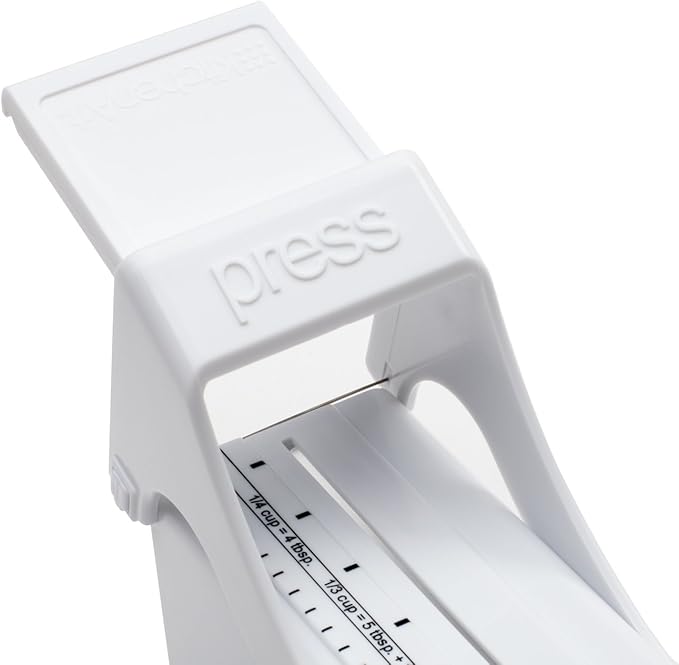 KitchenArt Buttermate Butter Cutter Slicer, Butter Measuring Dispenser and Keeper, White