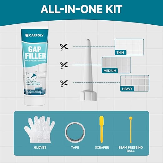 Tile Grout Repair Kit, 2 Pack Black Grout Filler for Bathroom, Kitchen, Rstore & Renew Tile Joints Line, Triple Protection, Fast Drying Shower Grout with Tools(Black, 10.58oz/300g)