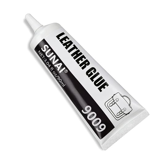 SUNAI Leather Glue, 3.04oz Permanent Leather Adhesive, Flexible, Non-Toxic, Clear Drying, Waterproof, Ideal for Repair Purses, Car Seats, Bags, Belts & Furniture