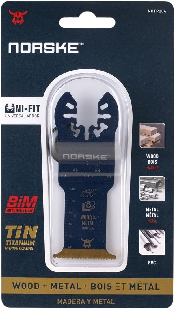 Norske Tools NOTP204 1-1/4 inch Metal Flush Cut Titanium Oscillating Multi Tool Accessory Blade