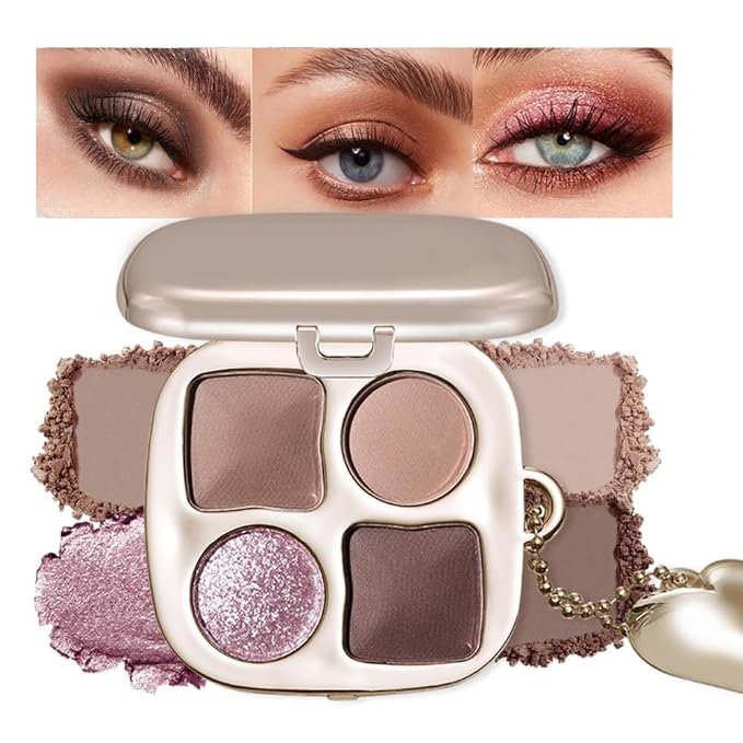 Cool-Toned Nude & Mauve Brown Eyeshadow Palette–High-Pigment Matte Shimmer Eye shadow, Blendable Long-Lasting Waterproof Smokey Eye & Contour Palette for Nude Everyday Makeup Paleta de Sombras de Ojos