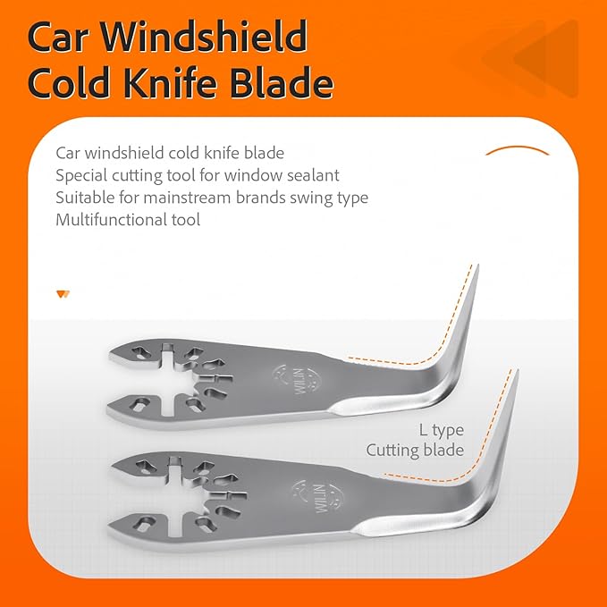 Multi Tool Cod Knife Blade | L-Shaped Windshield Removal Tool | Bent Cut Out Knife for Craftsman, Dewalt, Makita,Porter Cable & More