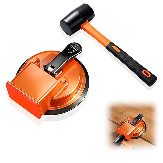 Floor Gap Fixer Tool, 2026 New Heavy Duty Floor Gap Fixer Tool, Enhanced Vacuum Suction Cup, Flooring Gap Repair Tool for Laminate, Vinyl, Wood & Tile Flooring (Orange)