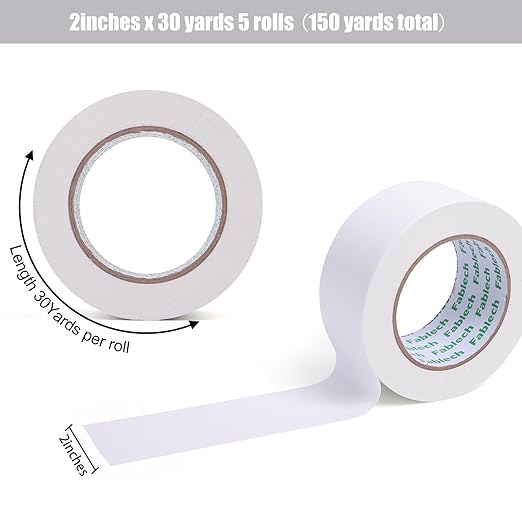 3 Pack Heavy Duty Duct Tape, 9 Mil Thickness, 2 Inch x 30 Yards, Waterproof Strong Adhesive, Flexible, Tear by Hand, Multi-Use for Home Repairs, DIY, Indoor Outdoor (White)