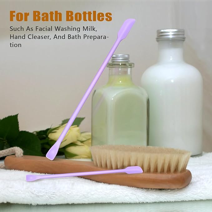 Silicone Spatula Set (6Pcs) - Mini Scraper Tool for Beauty & Food - Reach Every Last Drop, Multi-Size Spatulas for Makeup Jars, Lotion Bottles & Kitchen Containers (Purple)