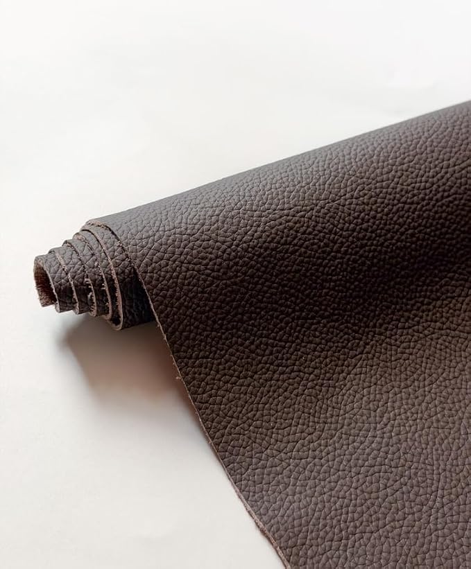 12'' x 24'' Genuine Full Grain Cowhide Leather Sheet — Soft Leather for Upholstery Repair, Handbags, Wallets, Sewing, Crafts, & DIY Projects — 1.1-1.3mm (3oz) Pre-Cut (Chocolate, 5 Pieces)