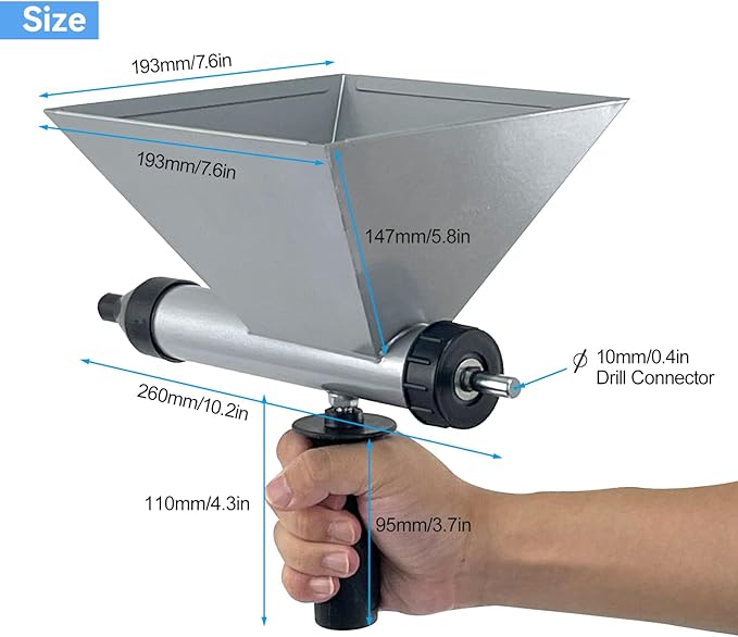 Electric Mortar Grout Gun Pump, Portable Cement Grouting Machine, Cement Caulk Gun, Reusable Cordless Electric Caulking Gun Finishing Tool with 8 Nozzles (Without Electric Drill)