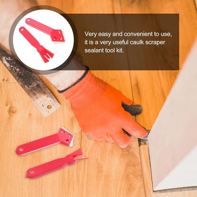 UPKOCH 4 Sets Silicone Caulk Finishing Tool Kit Grout Scraper and Sealant Smoothing Scraper for Bathroom Kitchen Tile Joint Repair 5.51X1.96X0.39In