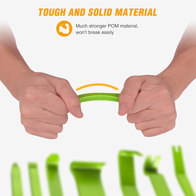 GOOACC 8PCS Auto Trim Removal Tool Kit No-Scratch Removal Tool Kit for Car Audio Dash Panel Window Molding Fastener Remover Tool Kit-Green