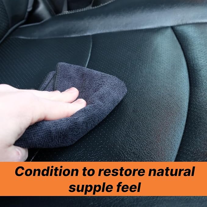 PROPER DETAILING CO. Car Leather Cleaner and Conditioner, Clean and Protect for long lasting leather, 9 Piece Deluxe Leather Care kit for professional results, leather car cleaner, conditioner leather