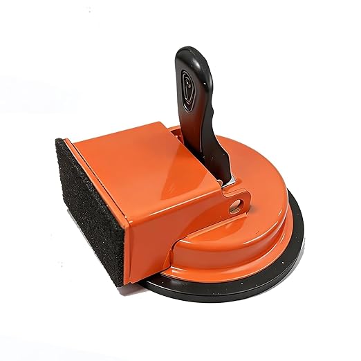 Floor Gap Fixer Tool with Vacuum Suction Cup, Heavy Duty Gap Repair Tool with 4 Reusable Sticky Pads for Laminate, Hardwood, Tile & PVC Floors (Orange)