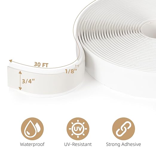 Butyl Tape 3/4" x 30 Ft Black – Non-Hardening Waterproof Sealant Tape for RV Window Glazing, Roof Leak Repair, Pipe Plumbing Fixtures & EPDM Roof Patching – Premium Butyl Caulk Tape (3 Pack)