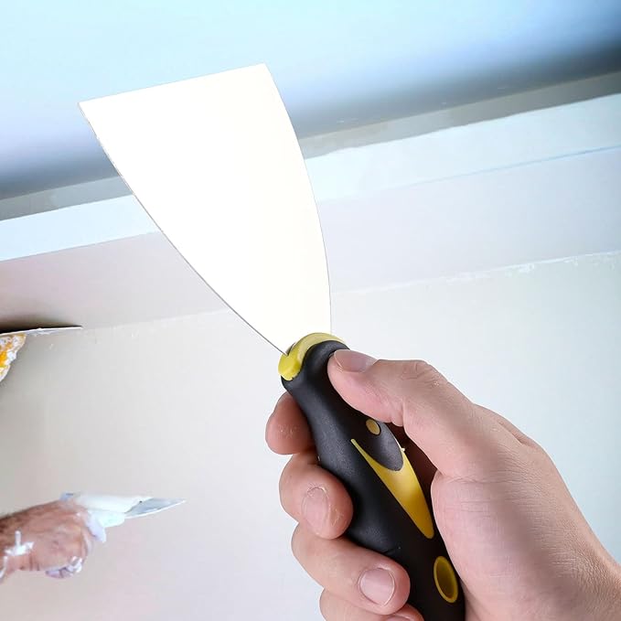 Putty Knife Scraper Set, 2" 4" Spackle Knife 2Pack, Stainless Steel Paint Scraper for Drywall Repairing and Clearing, Wallpaper Removal, Putty Applying, Plaster Scraping