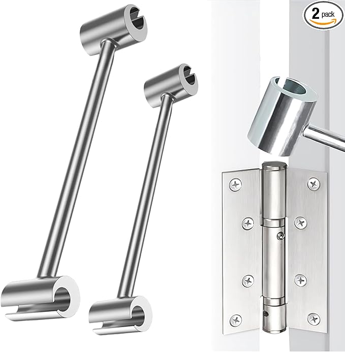 Hinges Gap Adjusting Wrench, ZEEROQOLAB 2 Pack Door Hinge Adjustment Tool, Steel Double-Head Door Hinge Repair Spanner for Various Flag Hinge Door, Fits Knuckle 14mm/18mm and 23mm/25mm