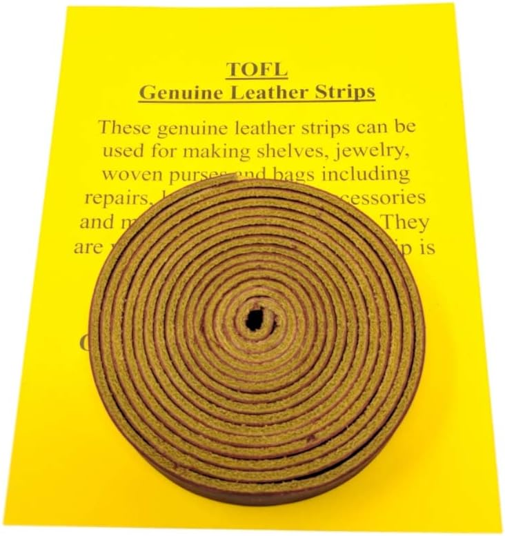 TOFL Genuine Leather Strap | Top Grain Cowhide Strip – Burgundy | 72" L x 5/8" W x 1/16" Thick | Suede Backing | Leather Craft Supplies | Leatherworking & DIY Repair Projects | 4-5 oz