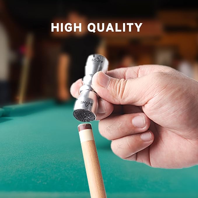 GSE Games & Sports Expert Billiard Pool Cue Tip Tool, Stick Scuffer/Shaper/Aerator/Joint Protector Tool, Billiard Accessories