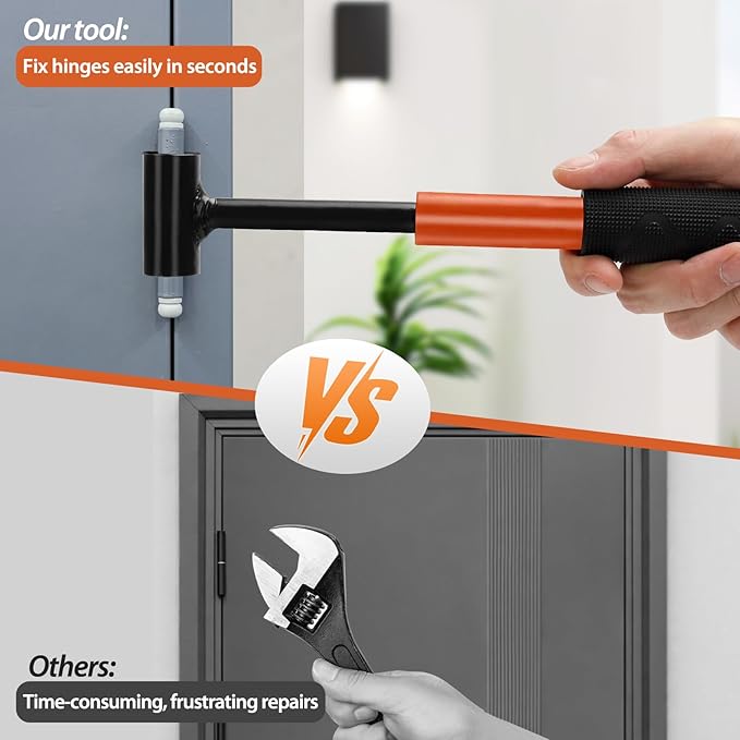 Door Hinge Adjustment Tool Kit, 4 in 1 Hinge Gap Adjusting Wrench Set for Residential and Commercial Use, Door Gap Adjustment Tool, Heavy Duty Door Hinges Repair Wrench with Rubber Grip