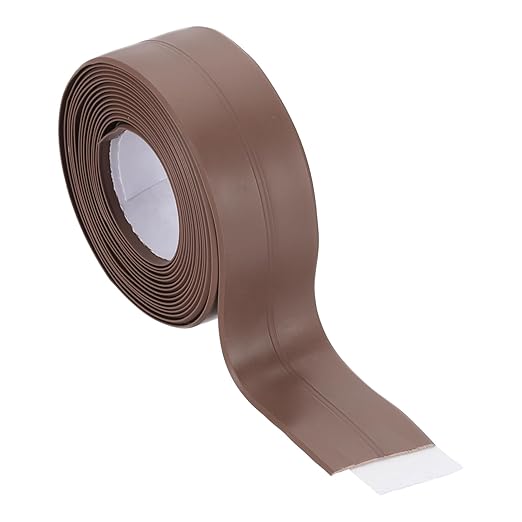 PATIKIL 1" x 6.6 ft Caulk Tape, Caulk Strips PVC Self Adhesive Caulking Tape Waterproof Edge Protectors for Bathroom Accessories Kitchen Countertop, Brown