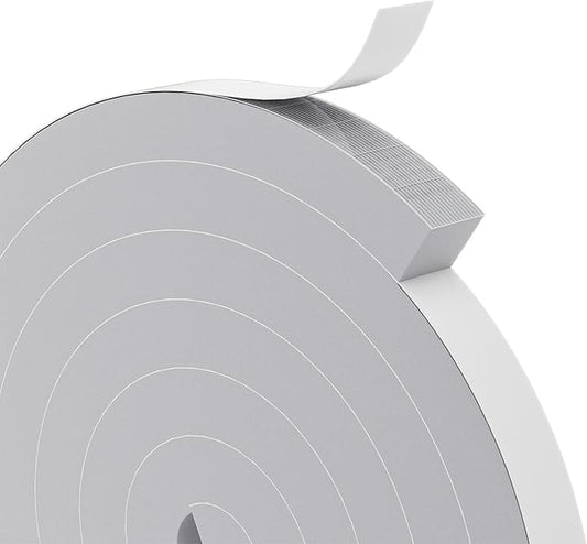 1" x 1" EVA Foam Weather Stripping Tape, 13FT Self-Adhesive Foam Seal Strip for Large Door & Window Gaps, Grey