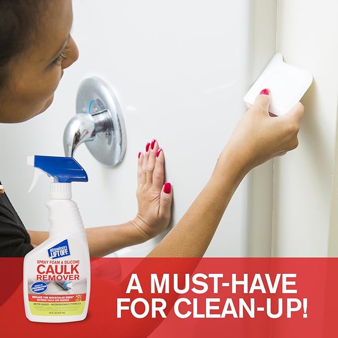 Motsenbocker's Lift Off 41116-6PK 16-Ounce Spray Foam and Silicone Caulk Remover Spray Safe on Showers, Construction Adhesives, Stainless Steel, Ceramic Water-Based, Pack of 6