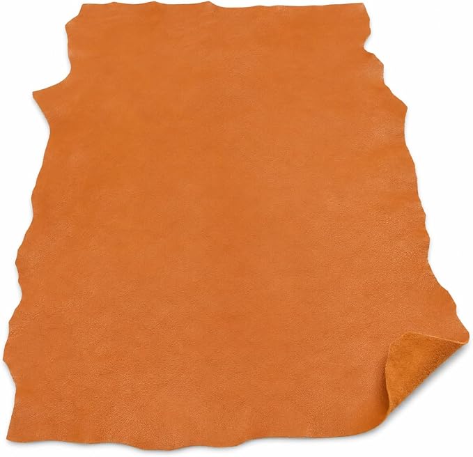 REED Leather HIDES - Cow Skins (40 Square Foot, Orange) | Arts and Crafts