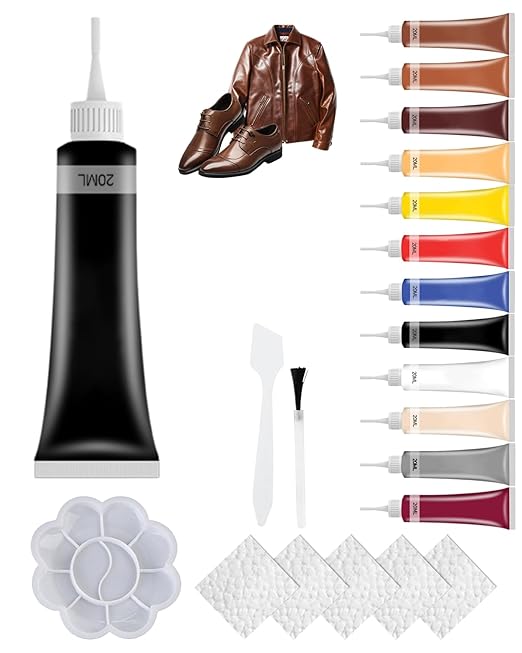 2026 New Advanced Leather Repair Gel, Professional Multi-Color Vinyl Repair Cream Kit, Multipurpose Restoration Set for Car Interior, Couches, Leather Jackets (Black)