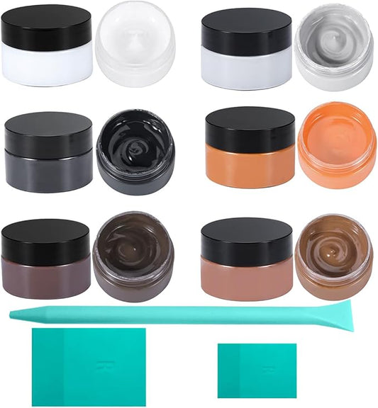 6-Color Chalk Paste Paint Kit with 3 Silicone Squeegees ， Silk Screen Stencil Paint for Wood & Fabric | Chalk Finish DIY Craft Paint for Signs, Furniture & Home Decor