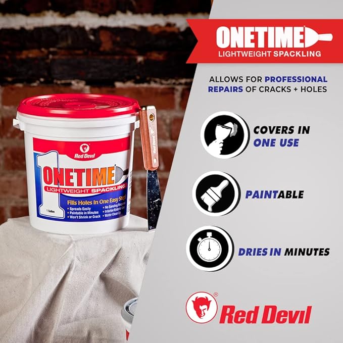 Red Devil 0545 ONETIME Lightweight Spackling, 6 Oz. Squeeze Tube, Made in USA
