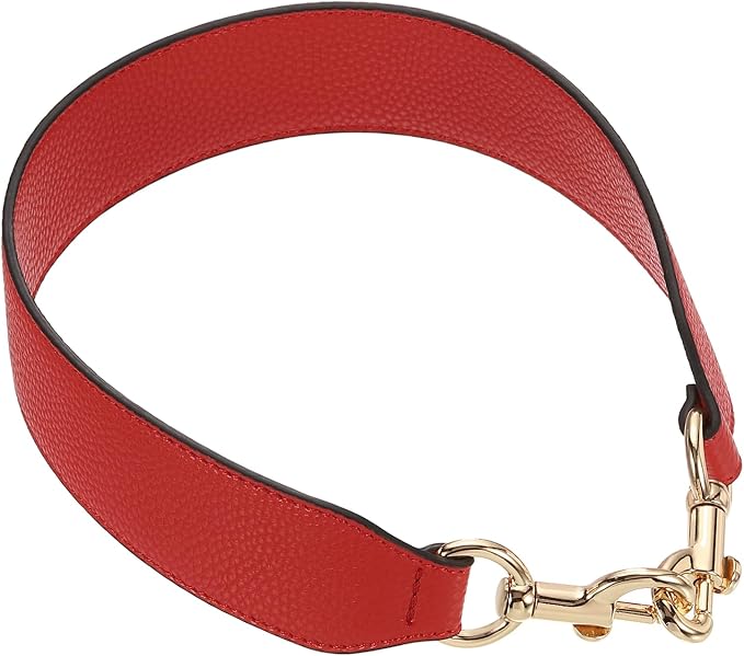 uxcell 22.83 Inch PU Leather Short Bag Strap with Clasp, Purse Handles Handbags Replacement Straps for Clutch Bag Crossbody Underarm Bags, Red, Gold Buckle