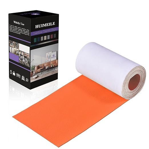 Leather Repair Patch Tape 4×60 inch Furniture Leather Strong Self Adhesive Tape for Sofas Couch Car Seats Cabinets Bags Anti Scratch Patches First Aid Patch Fixing Leather Orange
