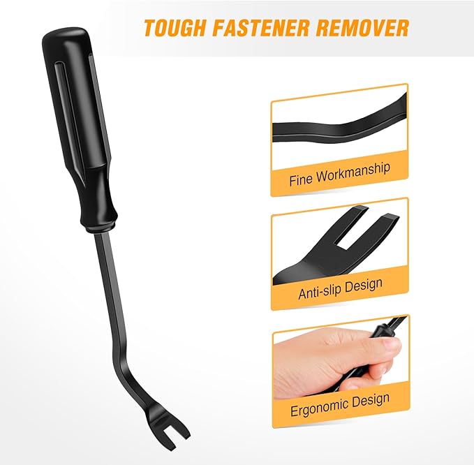 GOOACC 8PCS Auto Trim Scratch Removal Tool Car Audio Dash Panel Window Molding Fastener Remover Tool Kit-Black