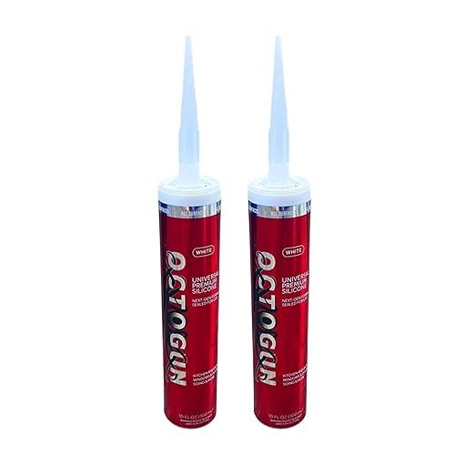Octogun™ Universal Premium Silicone x2 Pack – All-Purpose Waterproof Sealant for Bathroom, Kitchen, Shower, Window & Door – Low Odor, Flexible & Long-Lasting – 10.1 fl oz -White, Silicone, Caulk