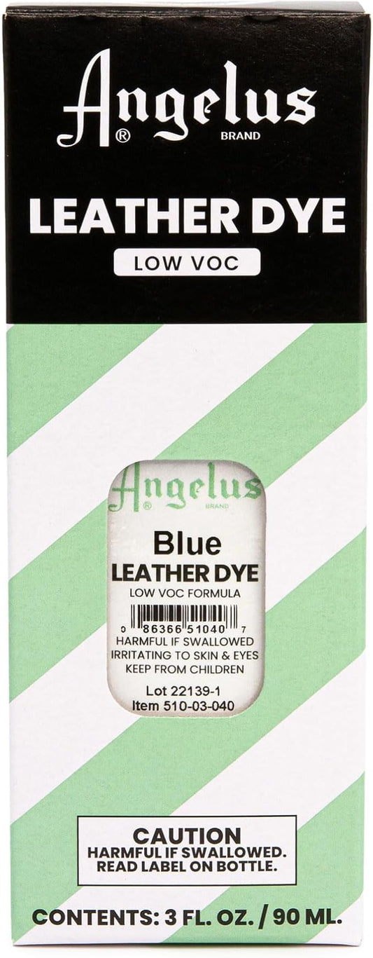 Angelus Leather Dye - Flexible Leather Dye for Shoes, Boots, Bags, Crafts, Furniture, & More 3oz, Dauber Included (Blue)