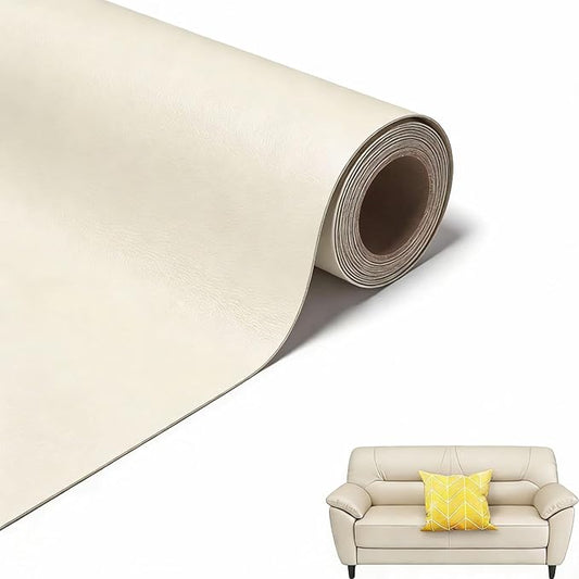 Leather Repair Patch, 24 x 54 Inch, Self Adhesive Leather Repair Tape, Large Vinyl Patch Kit, Vinyl Repair Tape, for Couches, Car Seats, Chairs, Furniture (Beige)