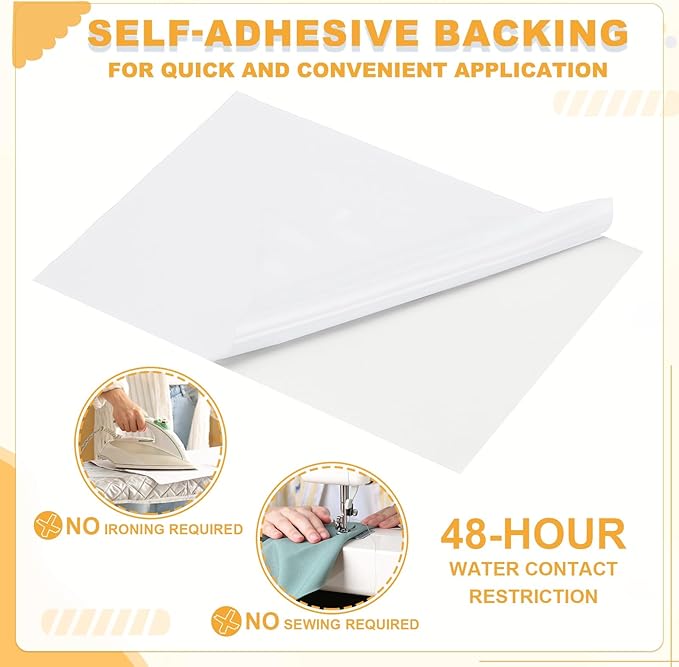 PATIKIL Nylon Repair Patch 8 x 6 Inch, 6pcs Self-Adhesive Down Jacket Repair Patches Waterproof Fabric Repairing Tape for Tents Sleeping Bag Outdoor Camping Gear, White