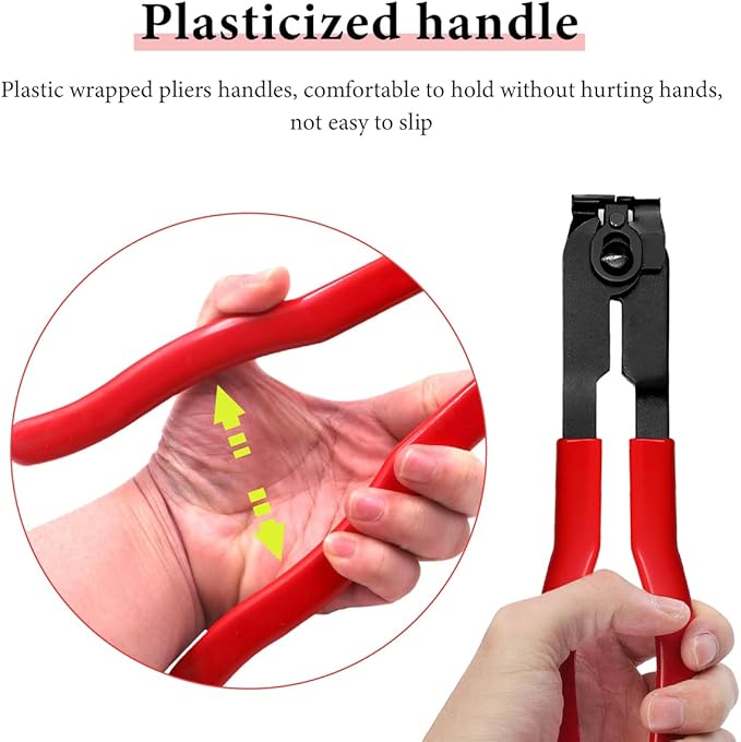 CV Boot Clamp Pliers with 20PCS Crimp Bands, Ear-Type Extension CV Axle Boot Banding Tool Kit, Single Ear Hose Clamps Pliers Universal Car Repair Tool