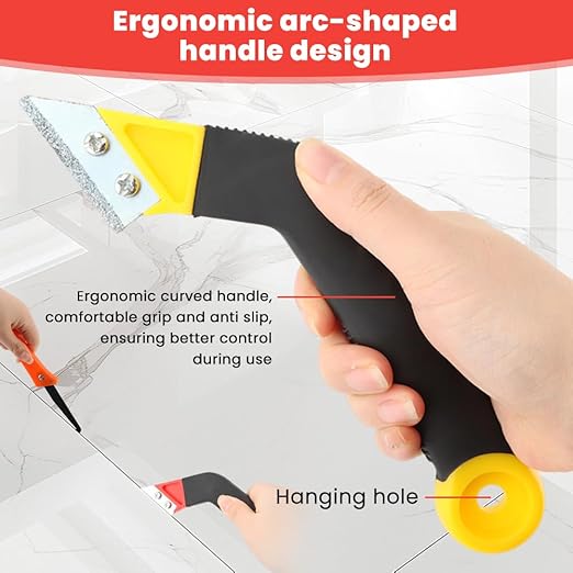 11 Pack Grout Removal Tool Kit, Long-Lasting Saw Angled Tile Grout Remover with 2 Tile Grout Saws 6 Replacement Blades & 2 Grout Cleaning Blades, for Tile Cleaning