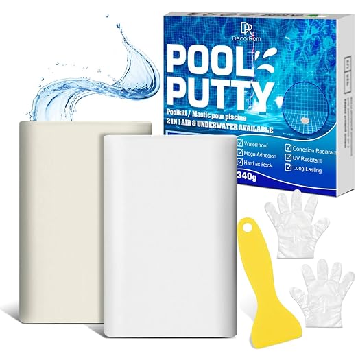 Pool Putty, 12oz Epoxy Putty, 2 Part White Underwater or Above Fast Repair, Fix Leaks, Cracks, Filling, Sculpting for Fixing Swimming Pools, Stone, Ceramic, Plastic, Metal, Wood, Glass and Acrylic