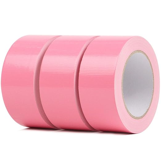 3 Roll Heavy Duty Tape - Professional Grade Outdoor Waterproof Tape, Hand Tearable, Repair Tape for Industrial & Professional Use, 1.88 Inch x 30 Yards, Pink