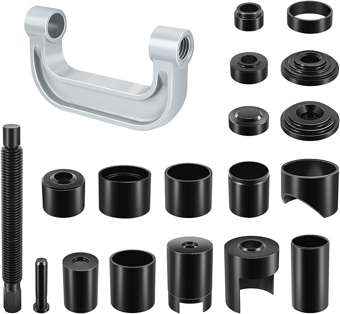 DNA Motoring 21pcs Universal Ball Joint Service Repair Remover Installer Adapter Tool Kit for Most 2WD 4WD Cars Pickups Vans SUVs, Blue, TOOLS-00314