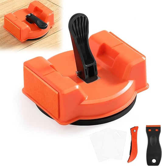 Floor Gap Fixer Tool for Laminate Flooring, Heavy Duty Floor Gap Repair Tool with Strong Suction Cup, Floor Gap Puller for Wood, Tile & Vinyl Floors, Includes Repair Accessories