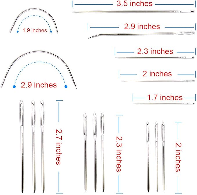 Vitoki Upholstery Repair Kit 29-Pack Hand Sewing Needles Canvas Thread and Needles Tape Measure Large-Eye Stitching Needles for Upholstery Carpet Leather Craft Repair